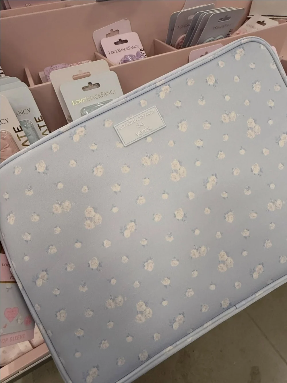 LoveShackFancy x Yoobi 15 inch Laptop Sleeve Everblooming Rosettes Ditsy Floral